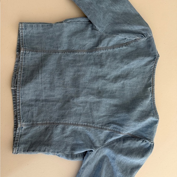 Free People Blue Denim Button-Up Top - Picture 6 of 8